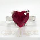 Solitario Cuore rosso Valentino 10 mm